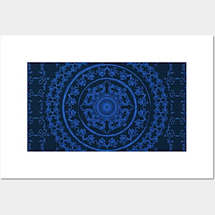 Dark Indigo mandala Posters and Art